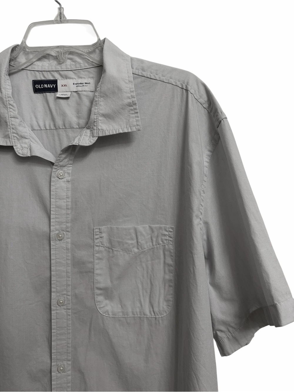 Old Navy Men’s Regular-Fit Short-Sleeve Everyday Shirt XXL Light Blue Coastal - Picture 5 of 16